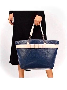 Kate Spade New medium harmony valencia road Embossed Ostrich Leather Bow Chain